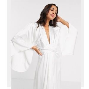 Asos Edition 14 extreme cape sleeve maxi wedding dress